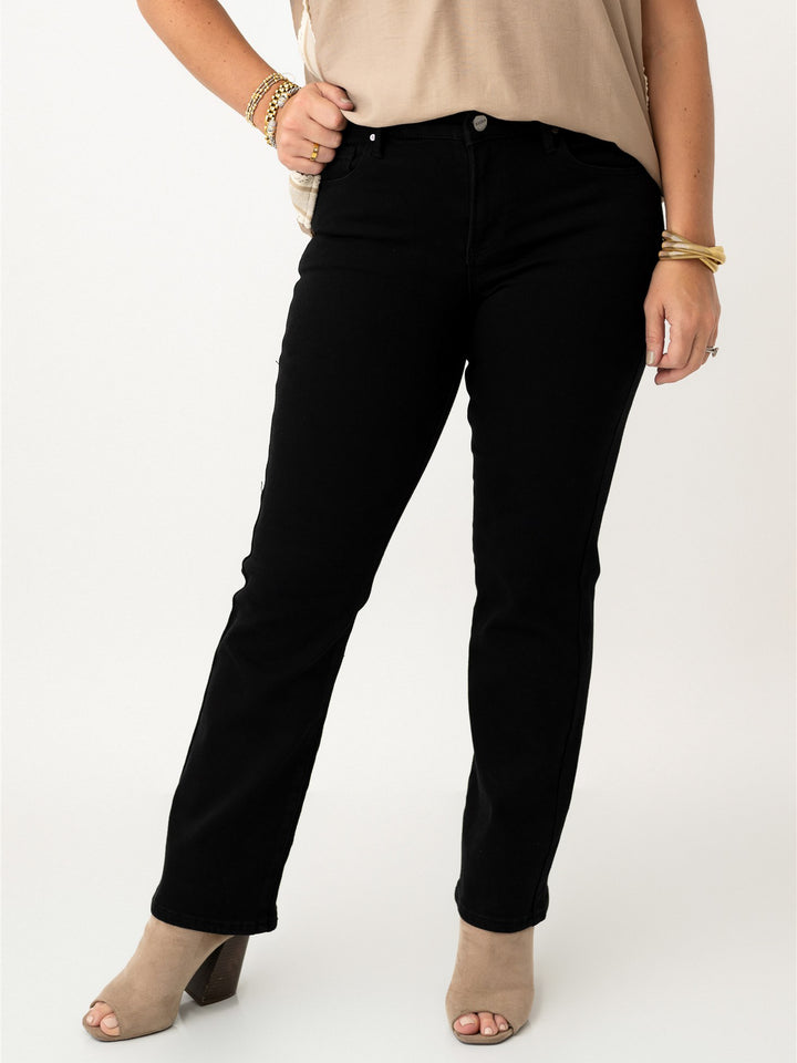 Risen Mid Rise Crop Straight Jeans
