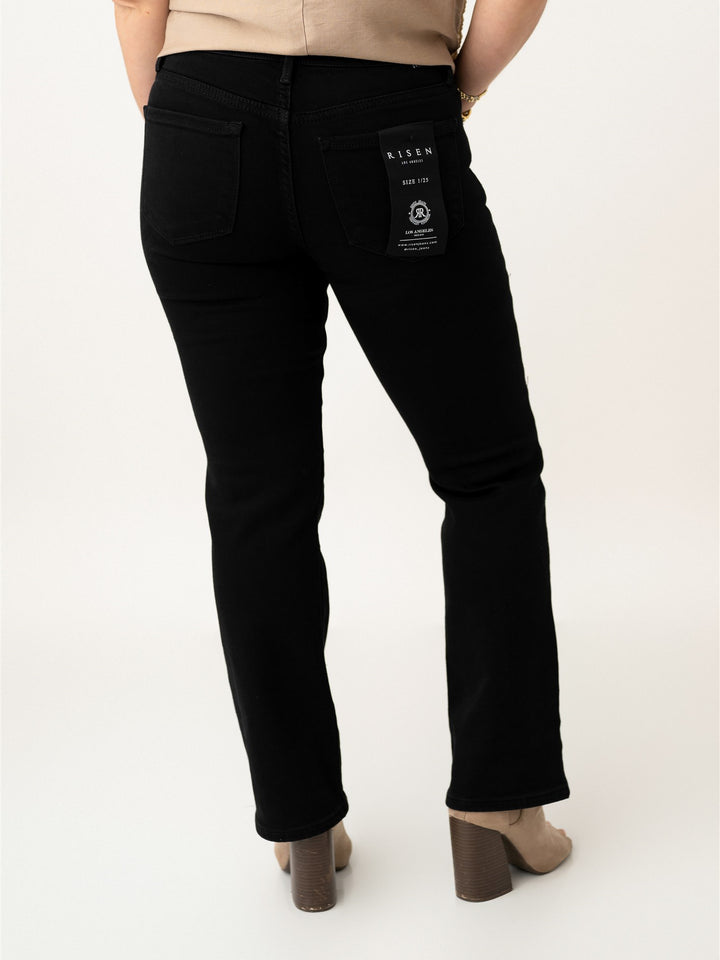 Risen Mid Rise Crop Straight Jeans