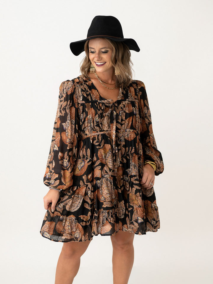 Autumn Whisper Bow Dress