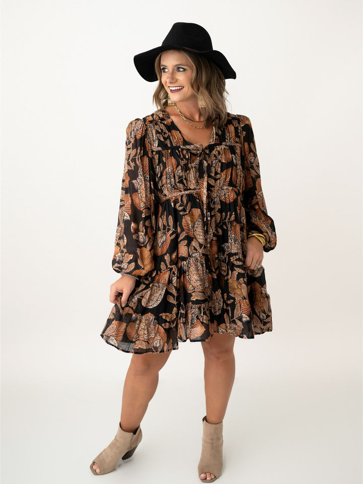Autumn Whisper Bow Dress