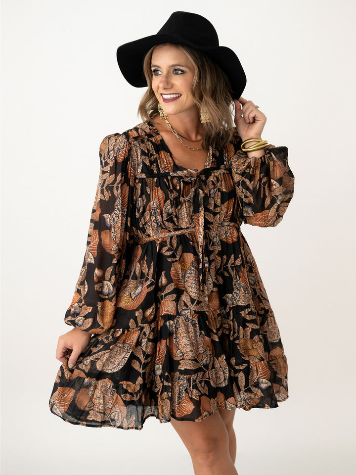 Autumn Whisper Bow Dress