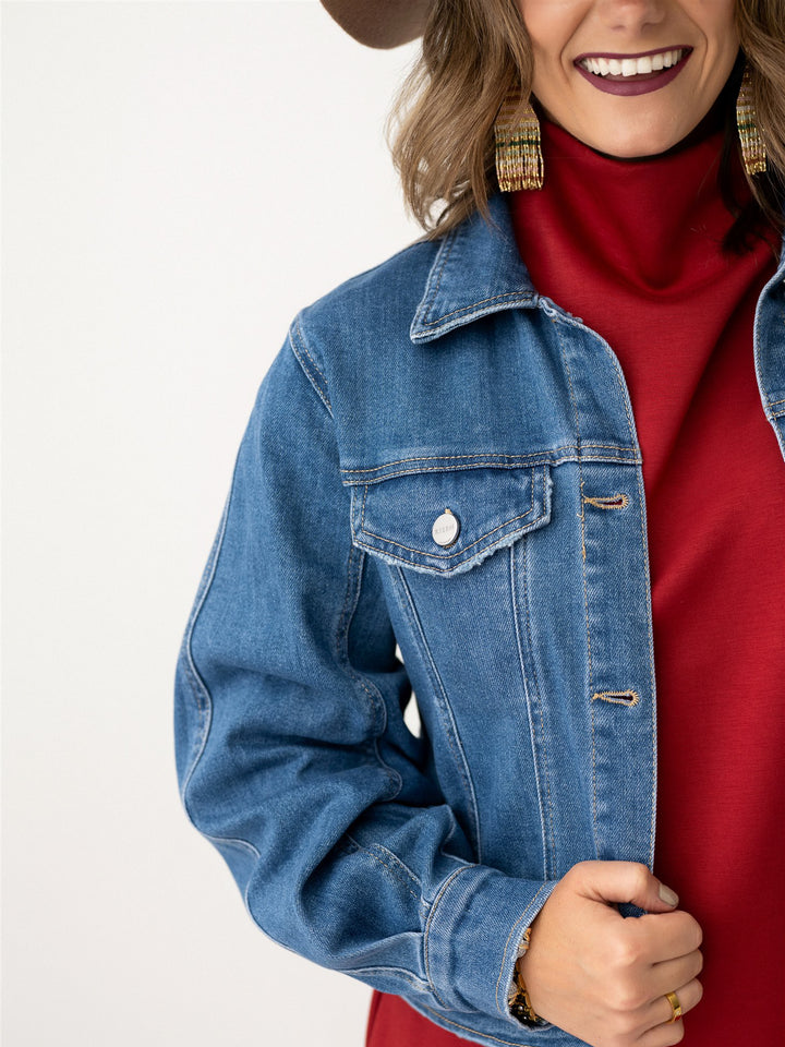 Risen Balloon Sleeve Denim Jacket