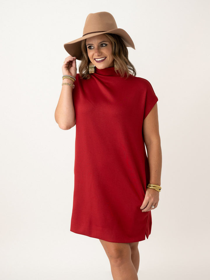Knit & Sleek Mock Neck Dress