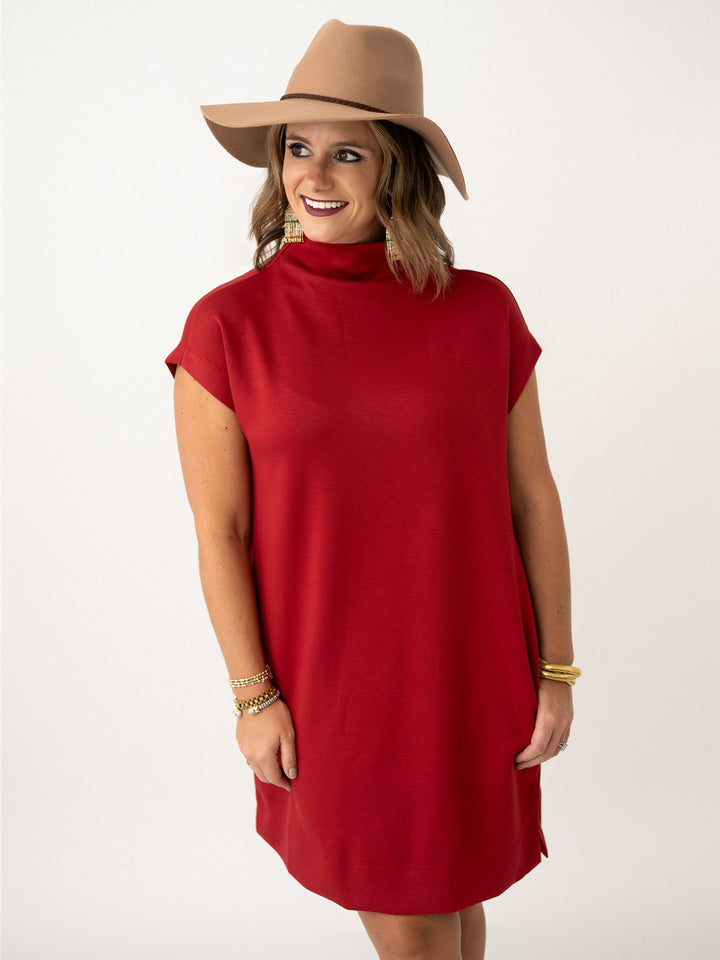 Knit & Sleek Mock Neck Dress
