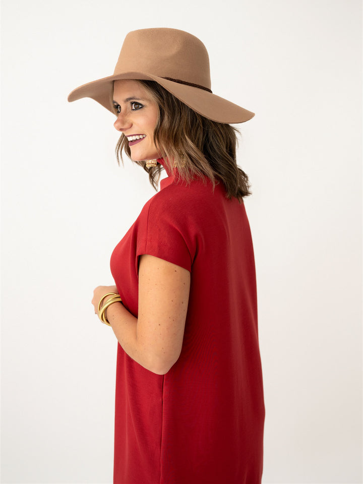 Knit & Sleek Mock Neck Dress
