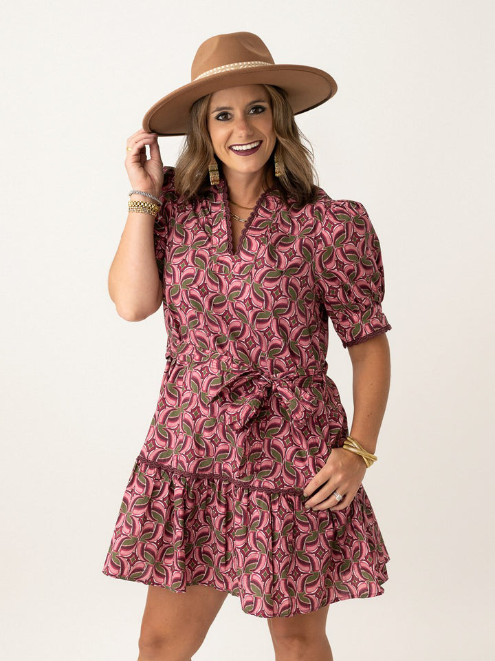 Harvest Rose Tie Waist Dress