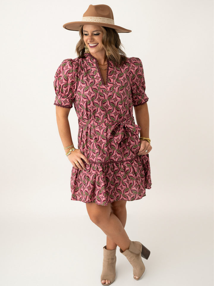 Harvest Rose Tie Waist Dress