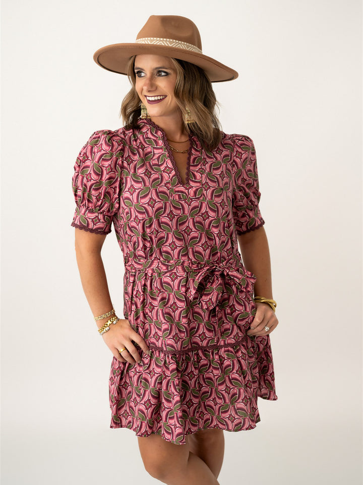 Harvest Rose Tie Waist Dress
