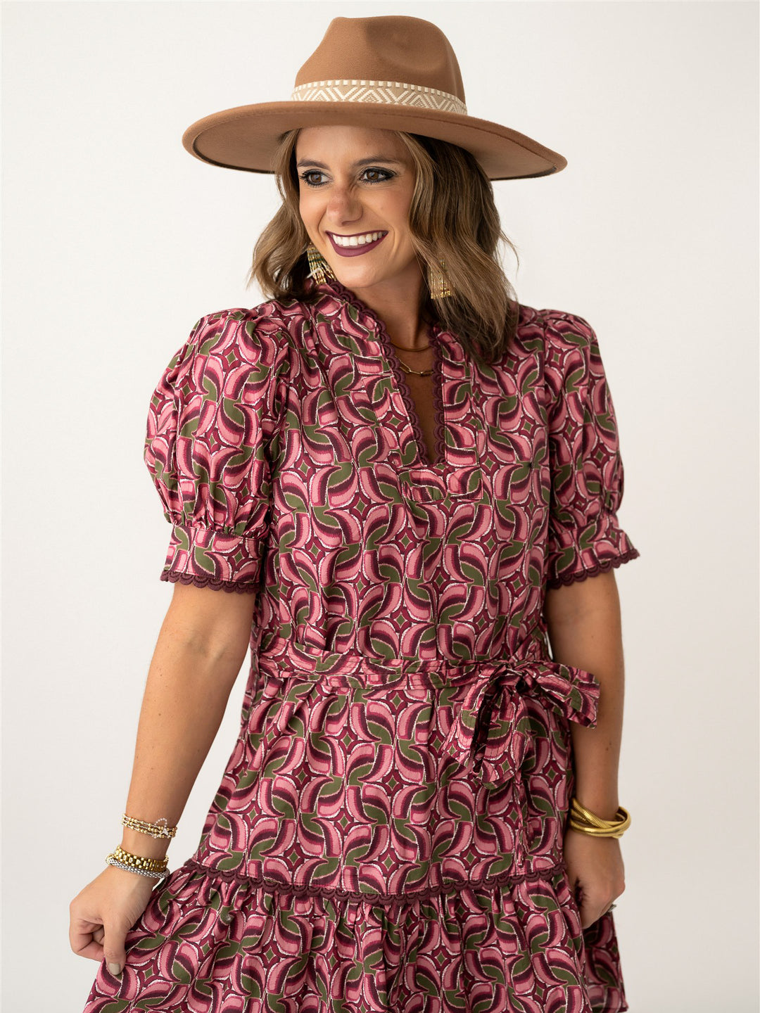 Harvest Rose Tie Waist Dress