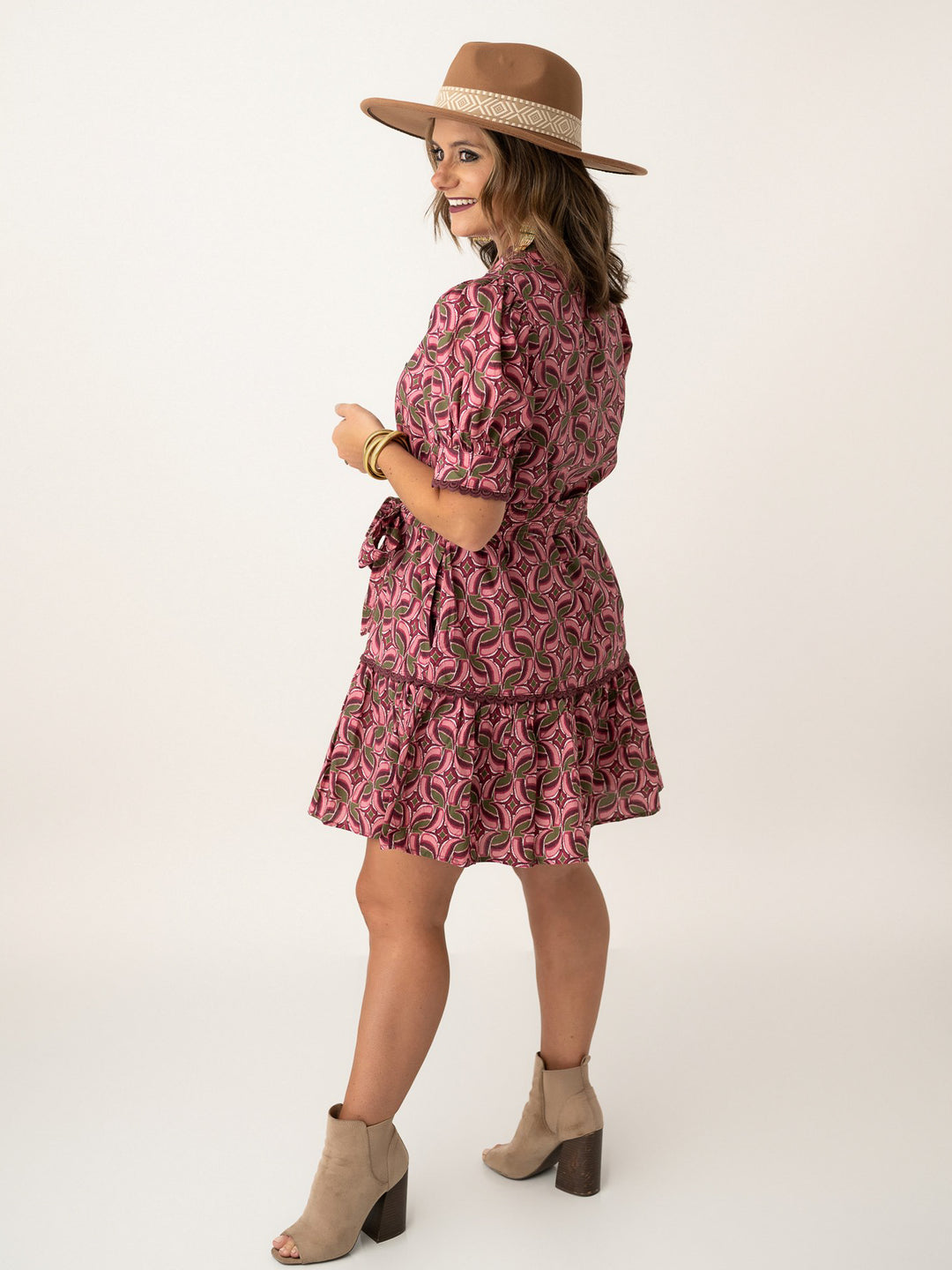 Harvest Rose Tie Waist Dress
