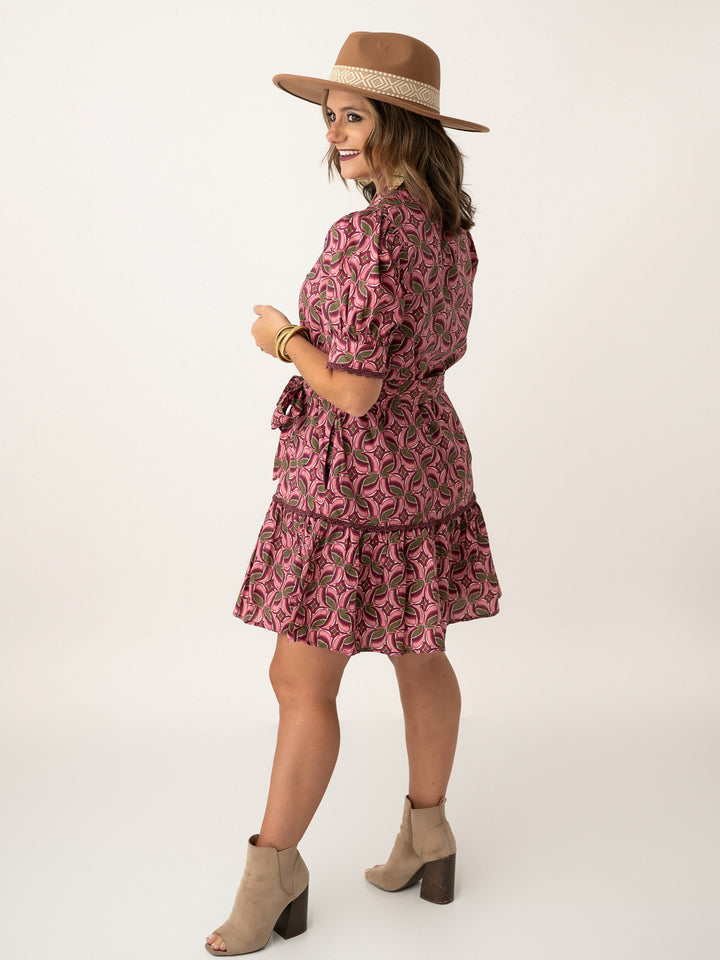 Harvest Rose Tie Waist Dress