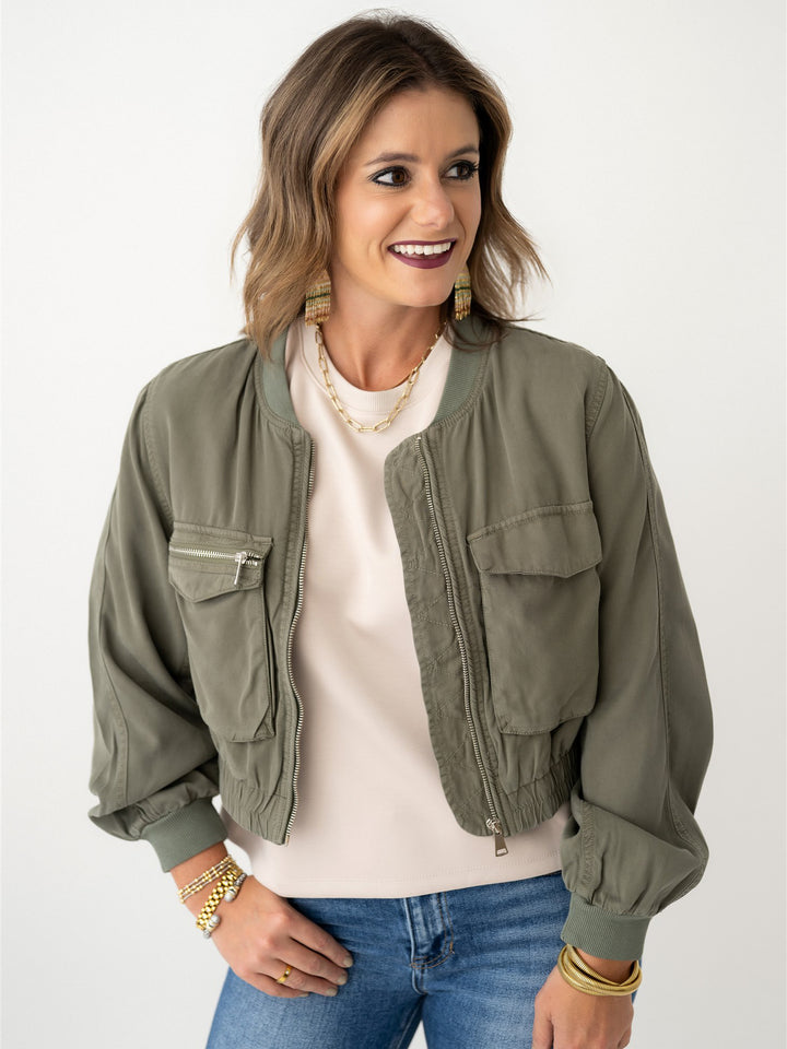 Risen Tencel Bomber Jacket
