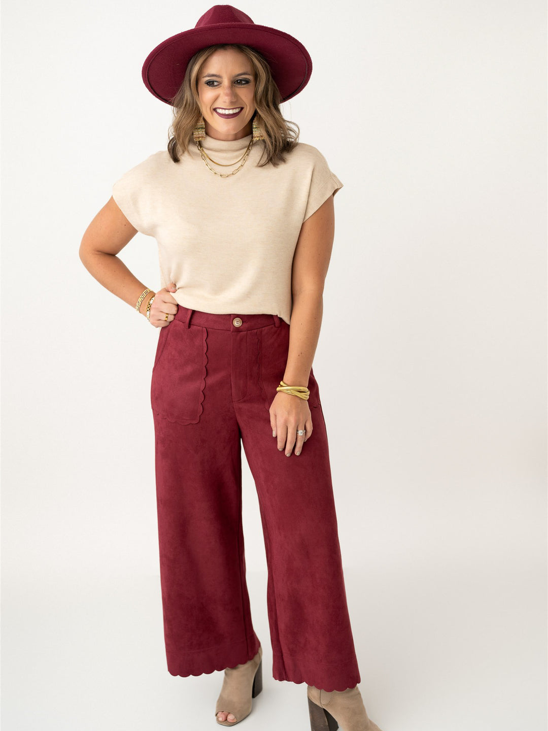 Scallop Hem Trouser