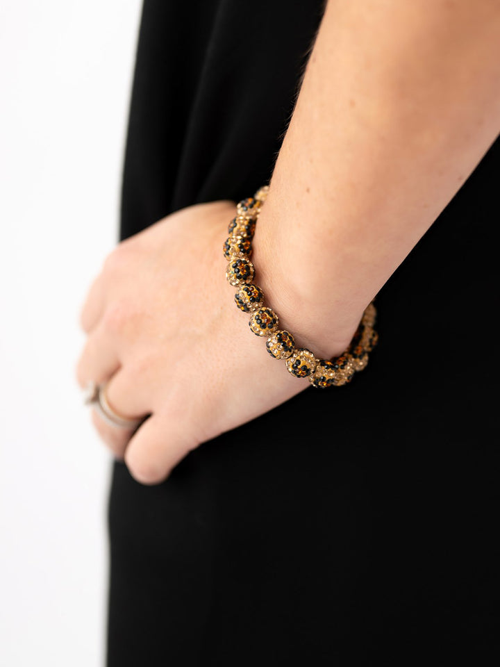 Leopard Bling Bead Bracelet