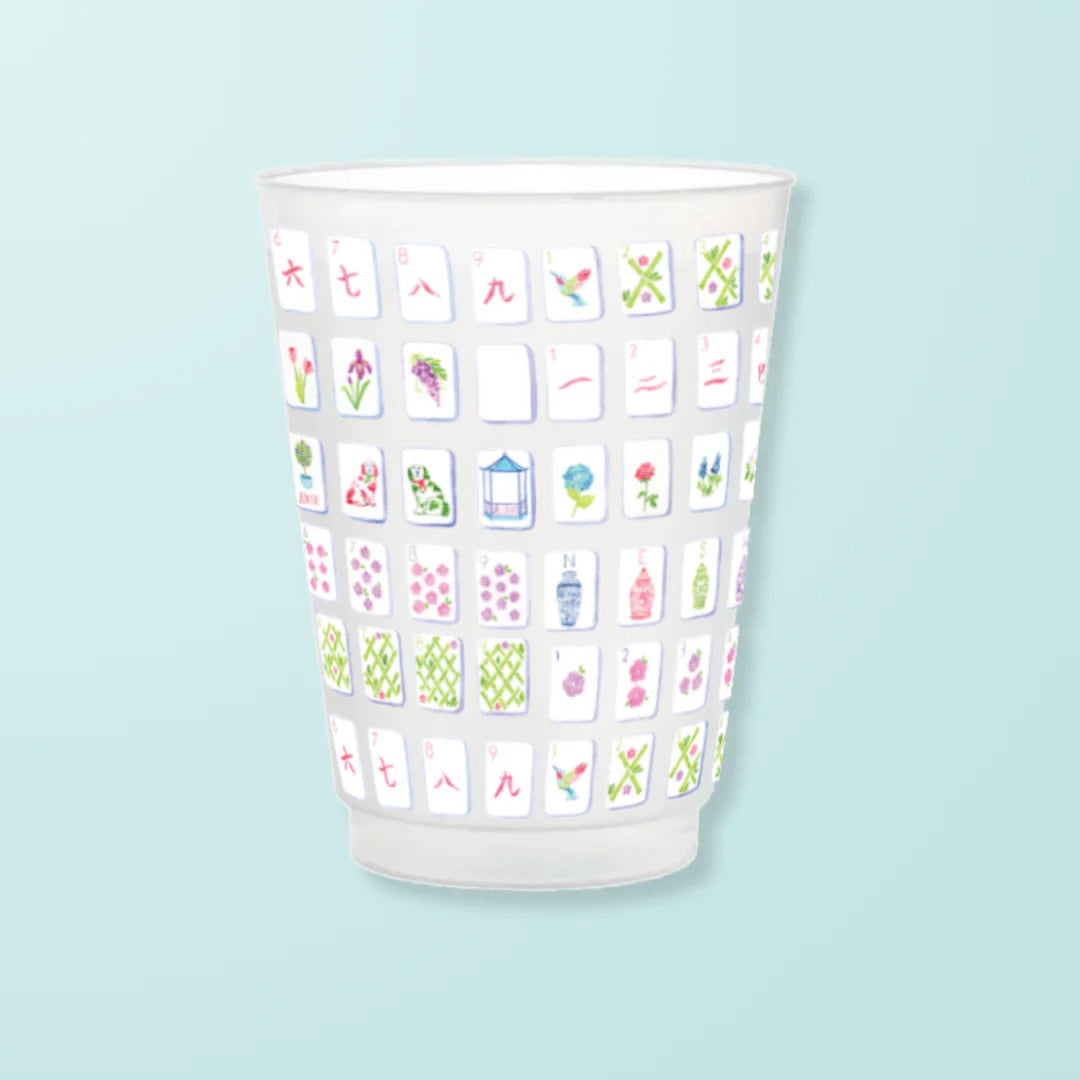 Multicolor Mahjong Tile Frosted Cups