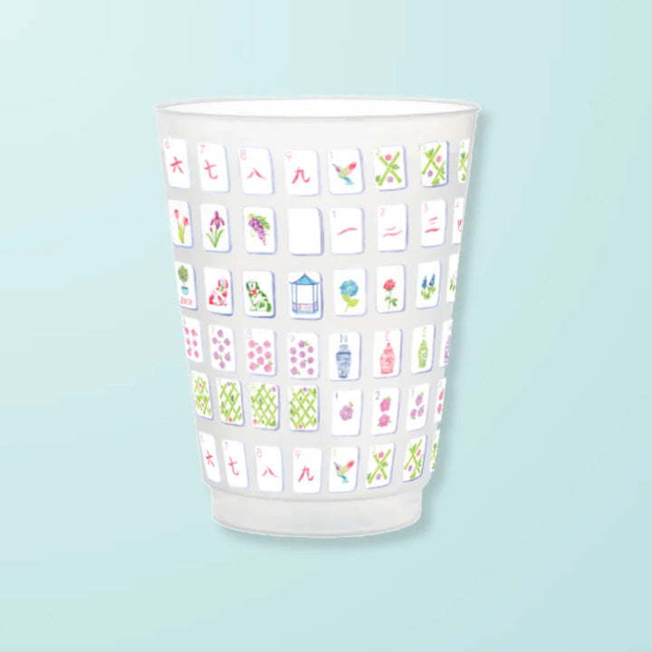 Multicolor Mahjong Tile Frosted Cups