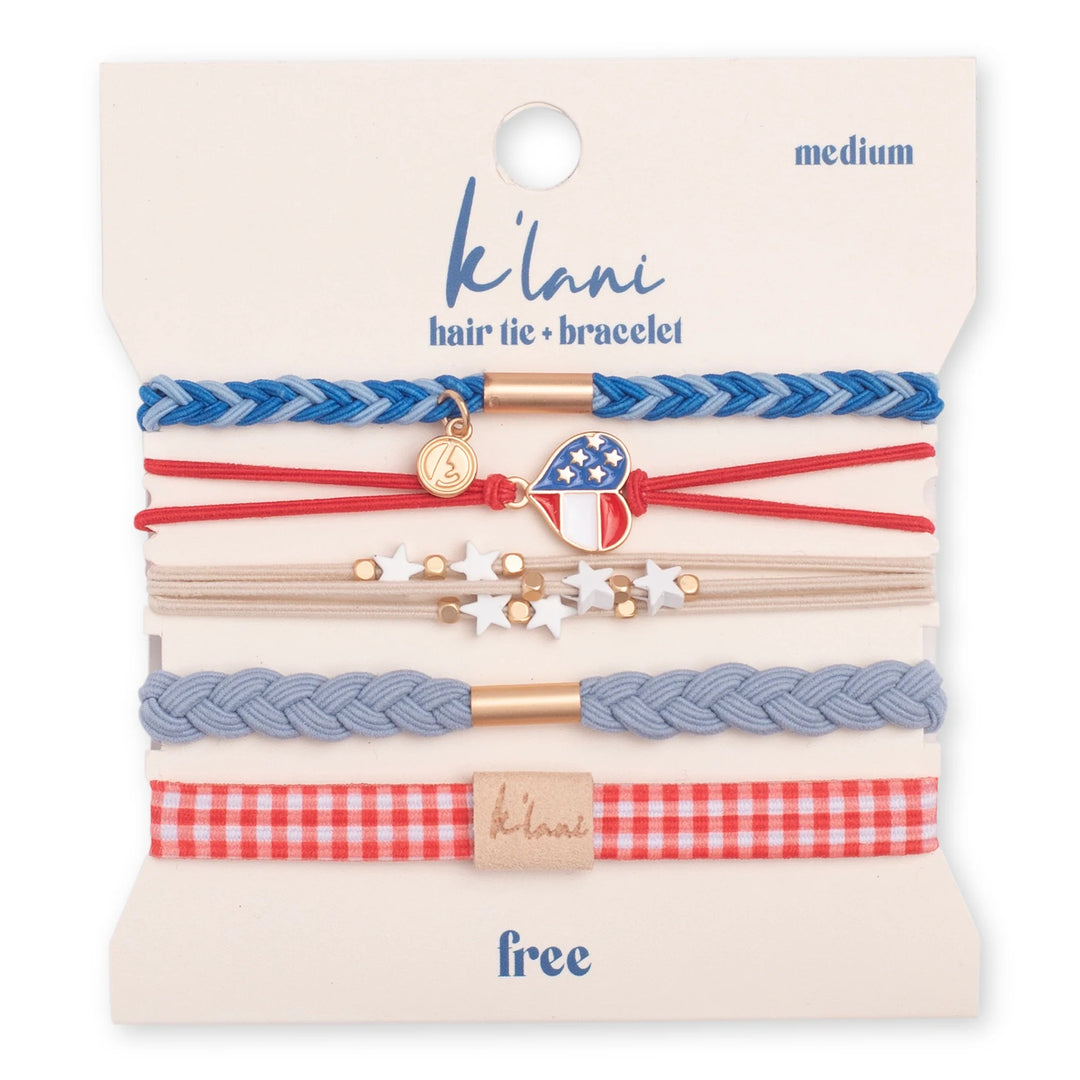 K'lani Hair Tie Bracelets Patriotic