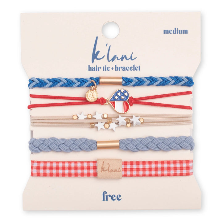K'lani Hair Tie Bracelets Patriotic