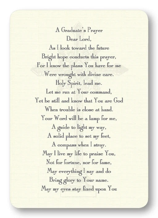 A Graduate's Prayer Card