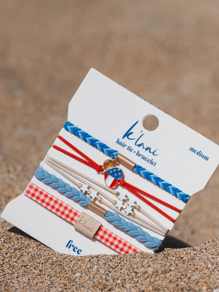 K'lani Hair Tie Bracelets Patriotic