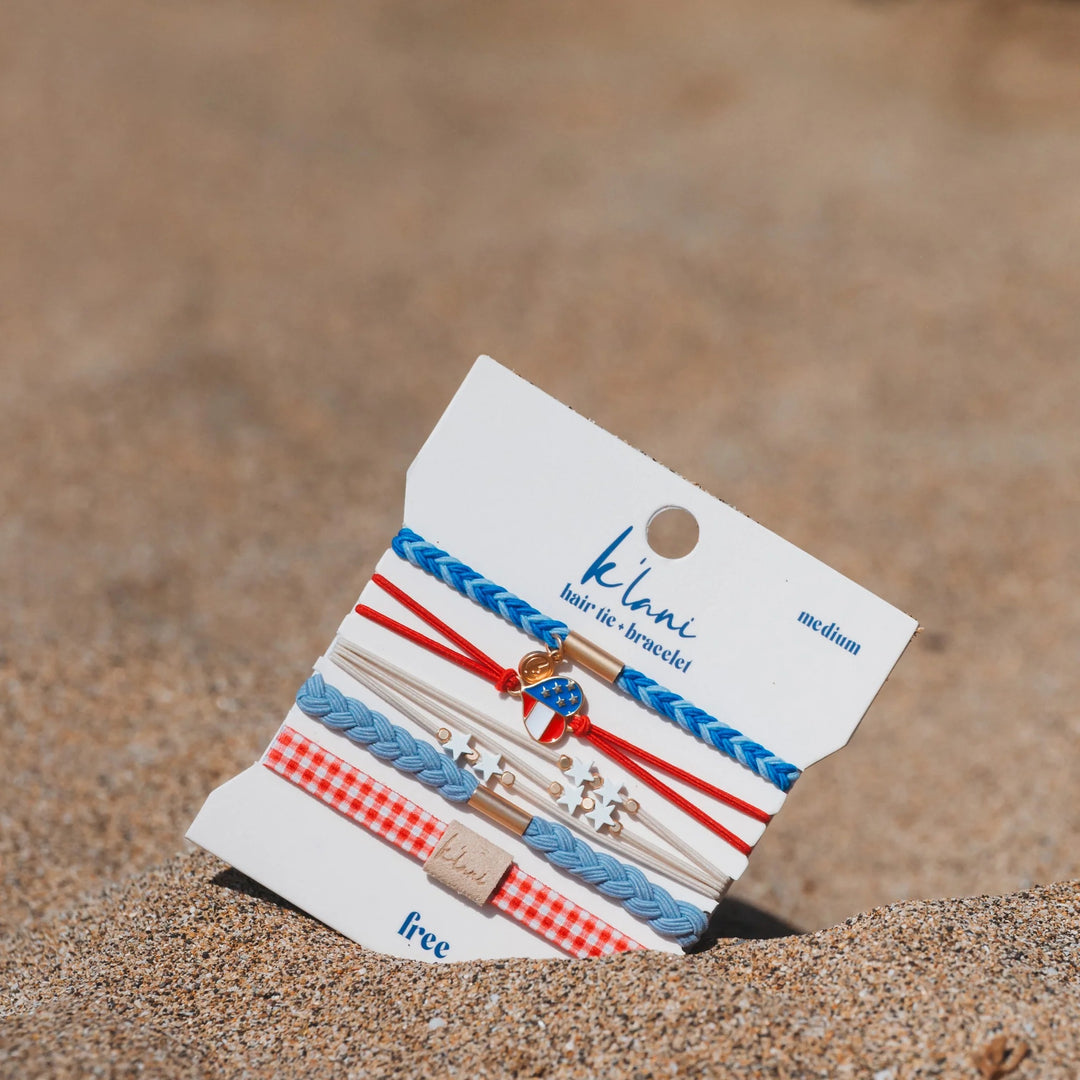 K'lani Hair Tie Bracelets Patriotic