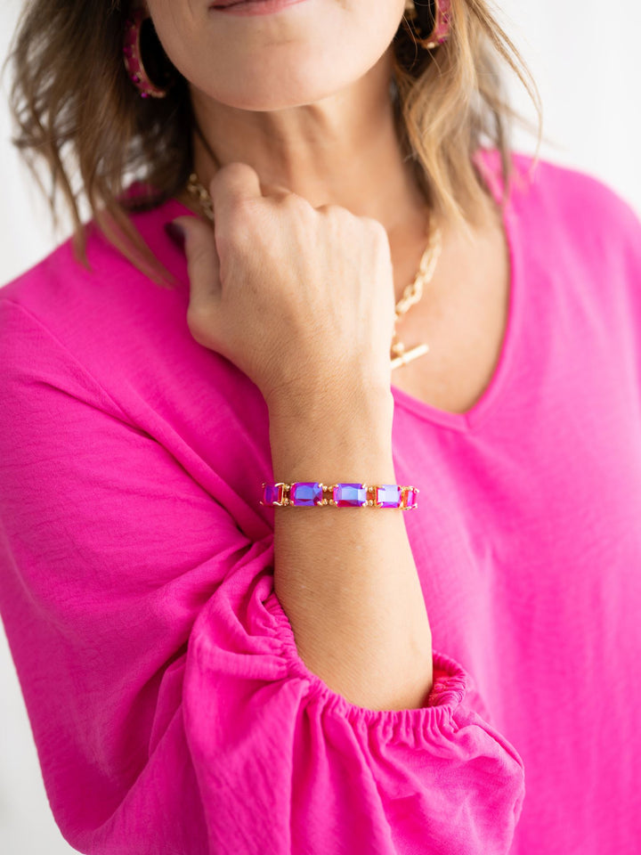 Rectangle Crystal Stretch Bracelet
