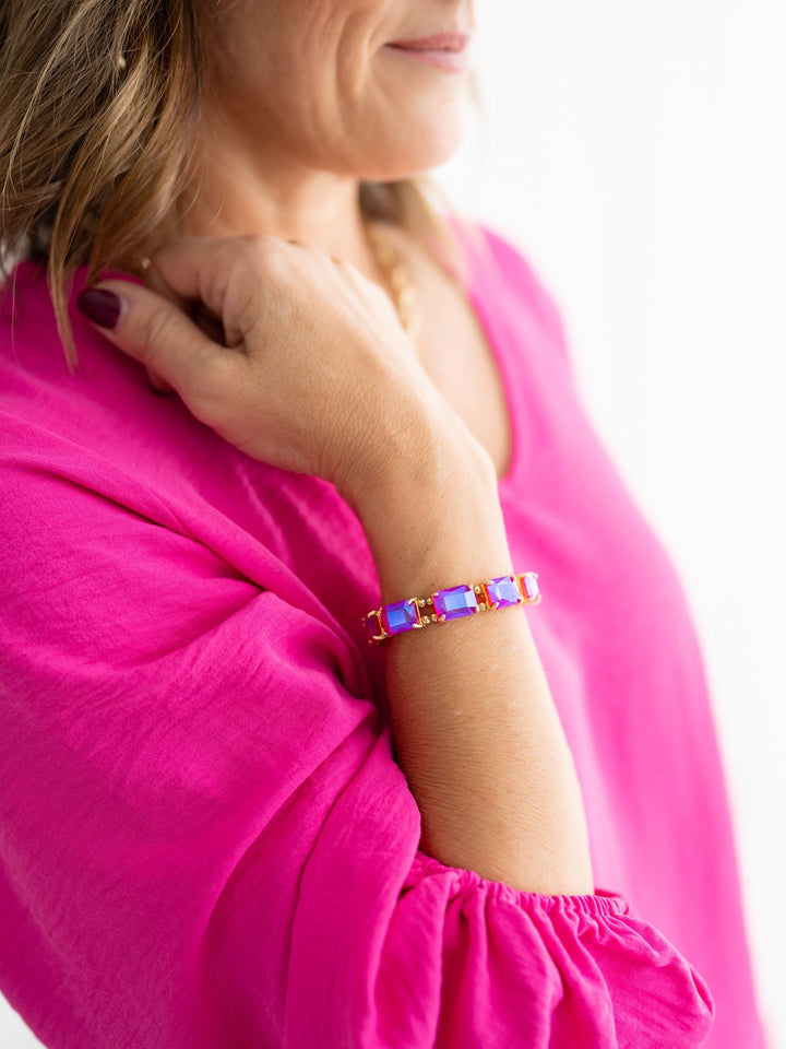 Rectangle Crystal Stretch Bracelet