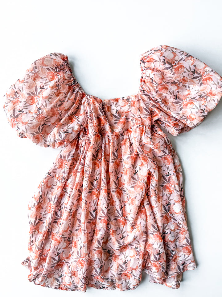 Playfully Peace Puff Sleeve Dress