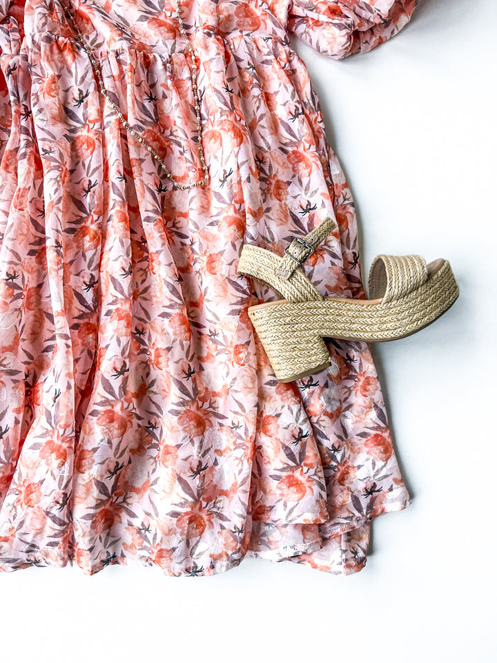 Playfully Peace Puff Sleeve Dress