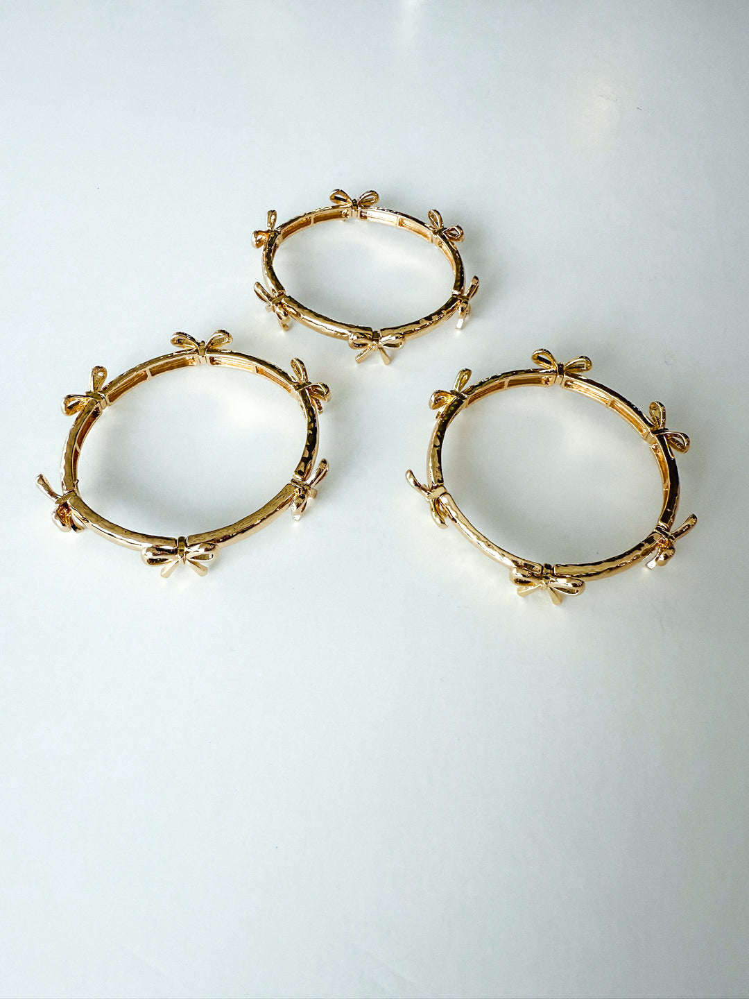 Gold Multi Bow Stretch Bangle