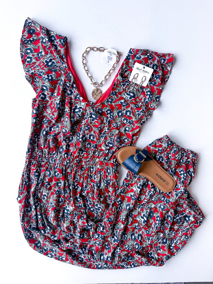 Time to Travel Floral Jumpsuit