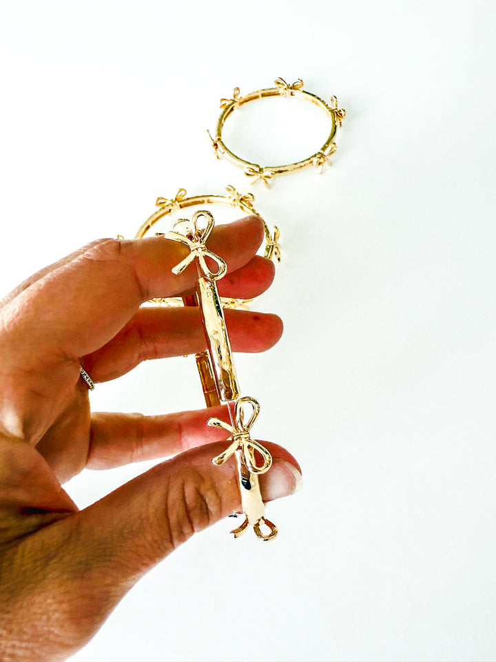 Gold Multi Bow Stretch Bangle