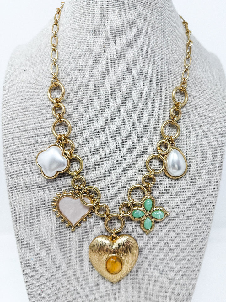Luna Heart Charm Necklace