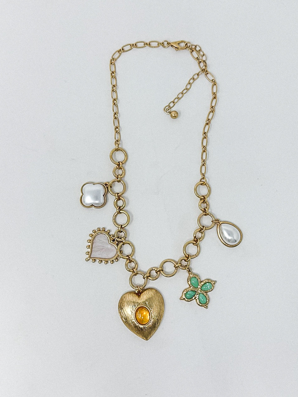 Luna Heart Charm Necklace