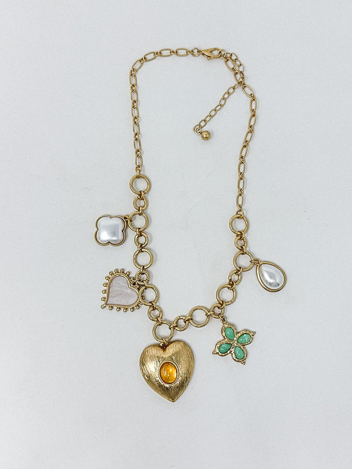 Luna Heart Charm Necklace