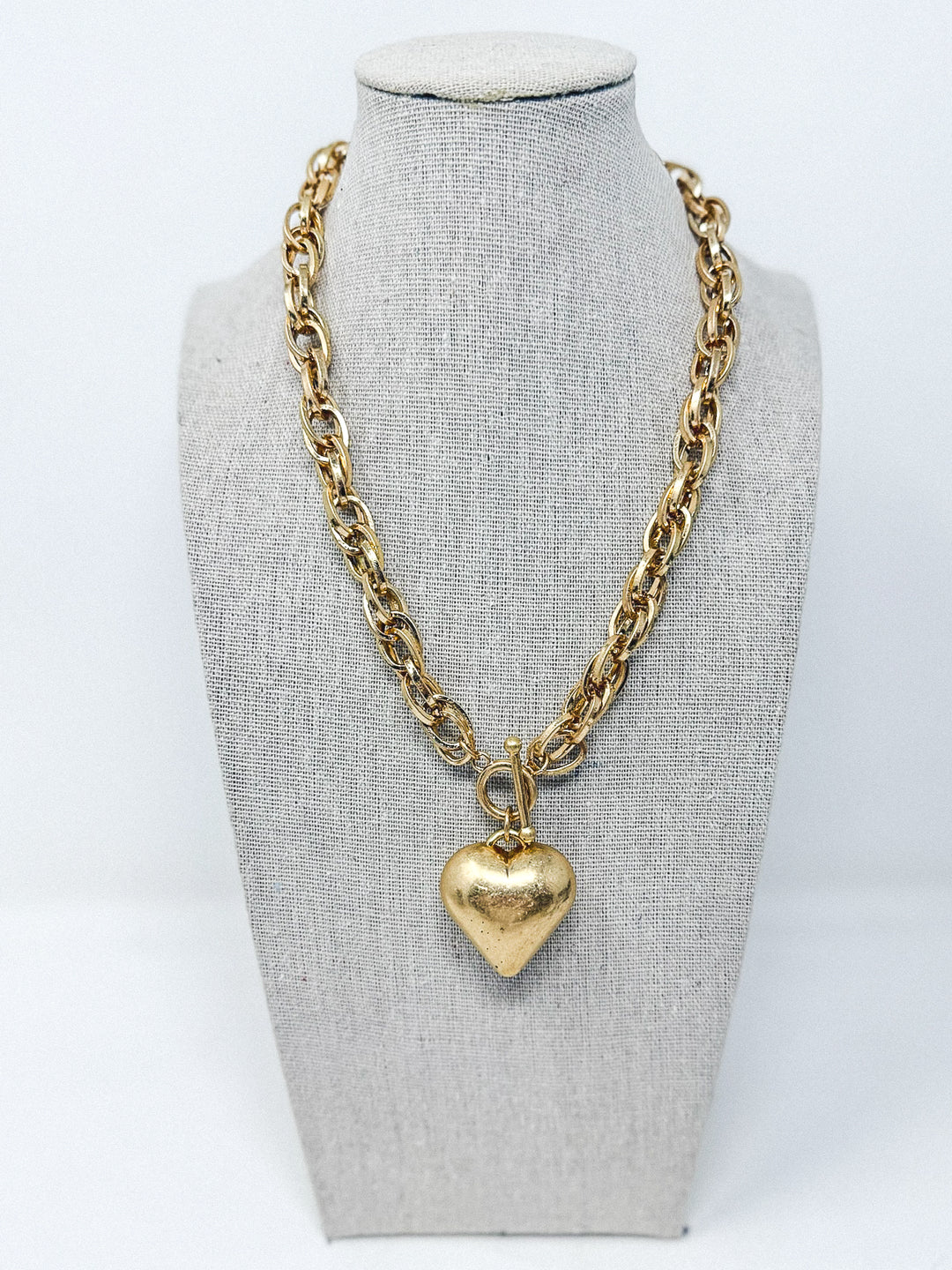 Vintage Chain Necklace with Bubble Heart