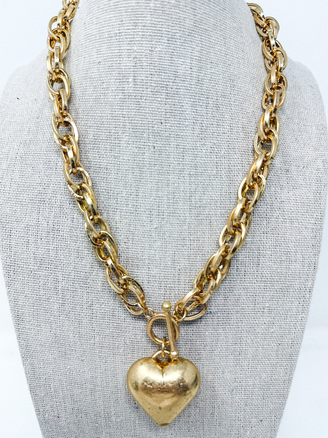 Vintage Chain Necklace with Bubble Heart