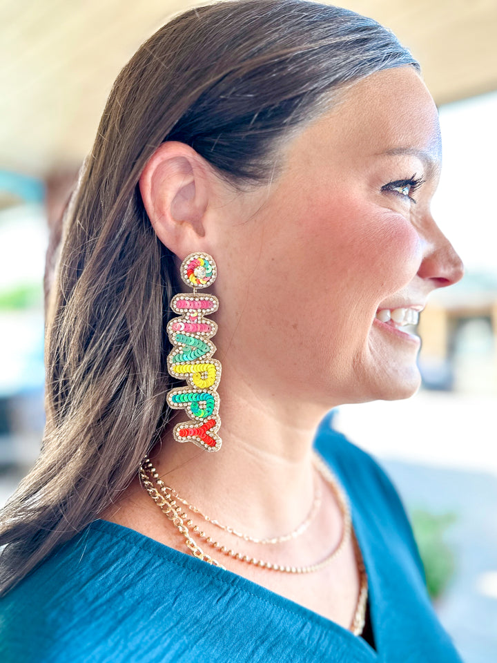 Fully Beaded Birthday Earring