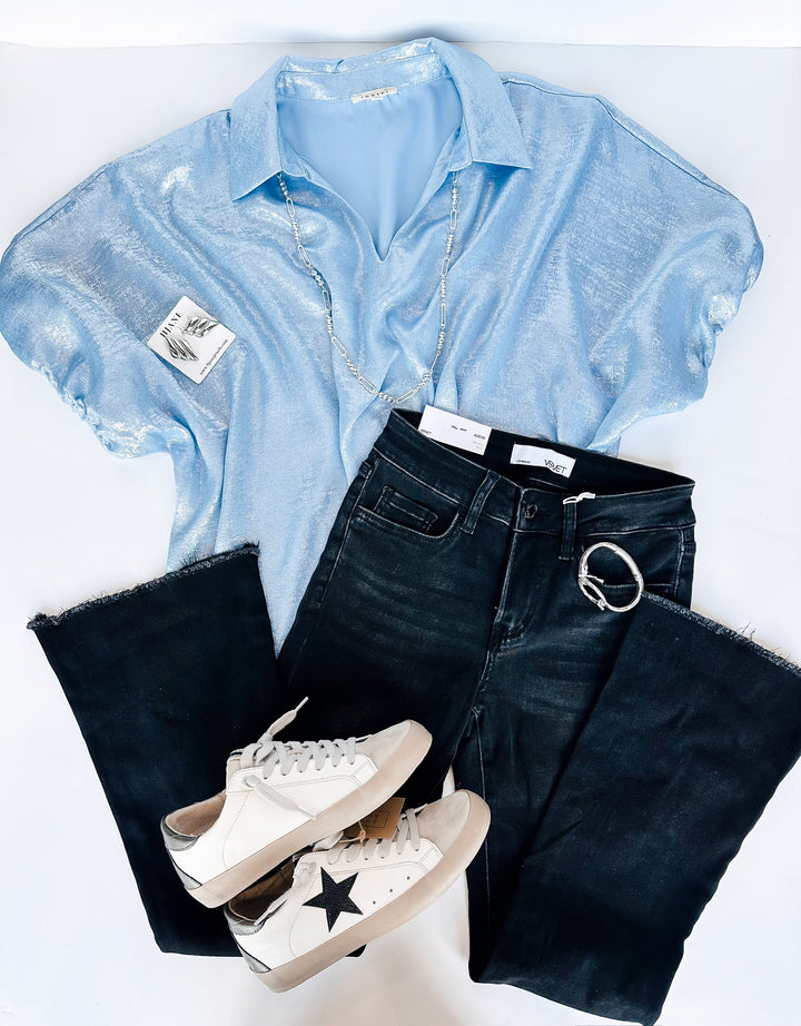 Sandy Shimmer V Neck