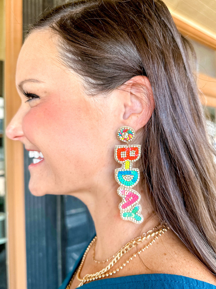 Fully Beaded Birthday Earring