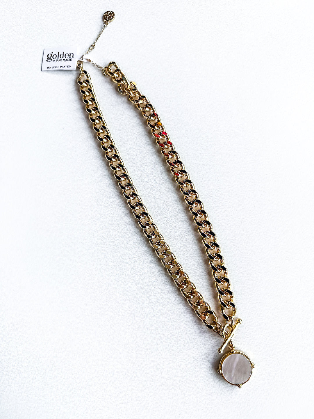 18K Gold Plated Satellite Chain with White Shell