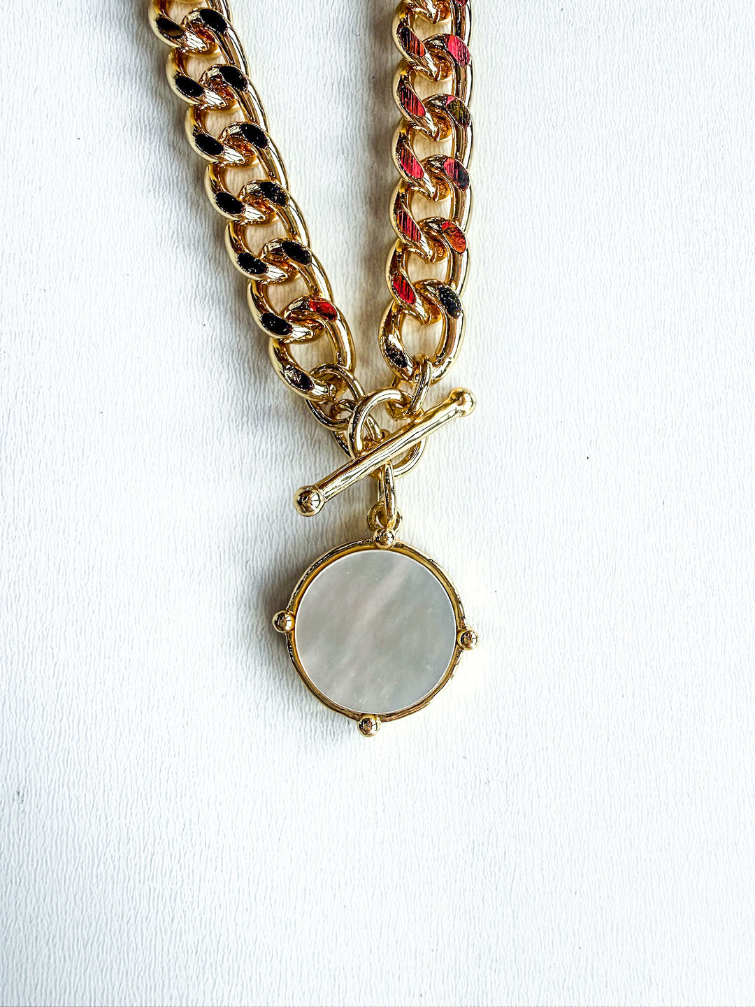 18K Gold Plated Satellite Chain with White Shell