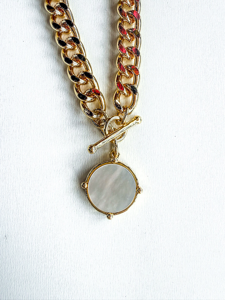 18K Gold Plated Satellite Chain with White Shell