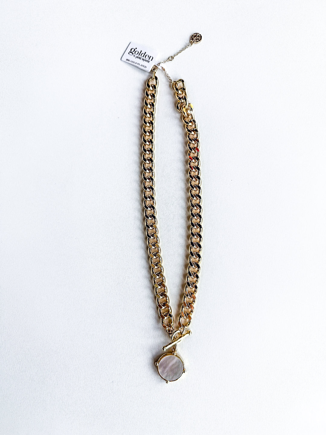 18K Gold Plated Satellite Chain with White Shell