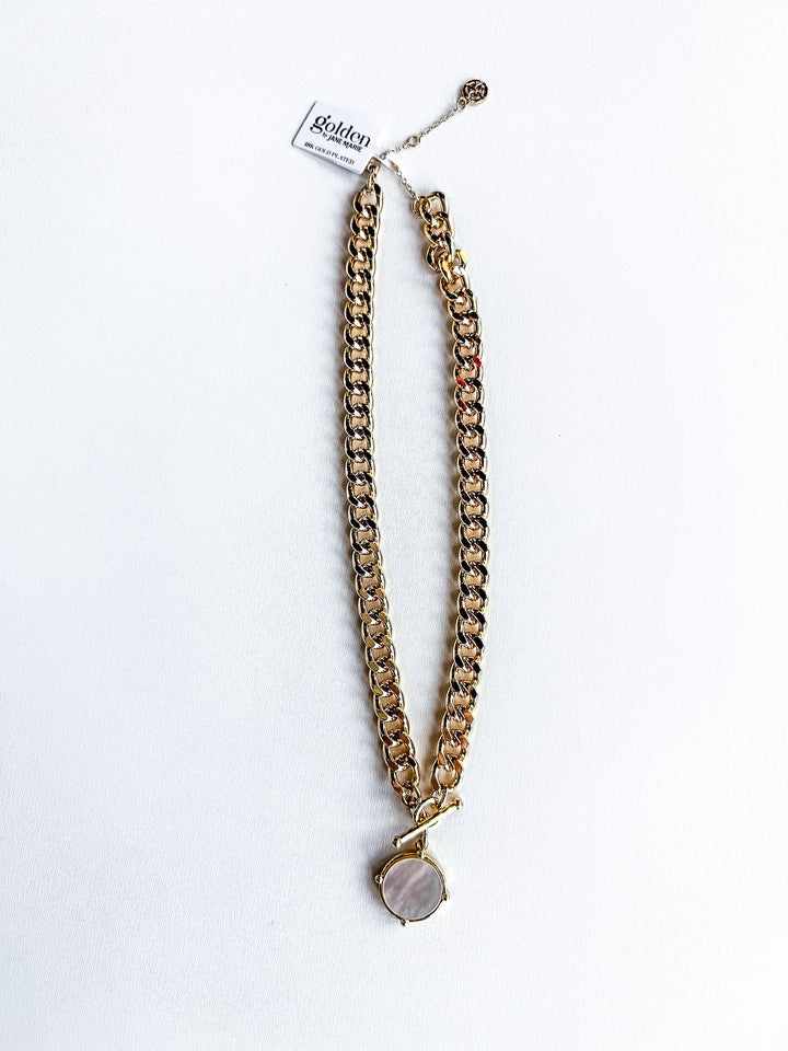 18K Gold Plated Satellite Chain with White Shell