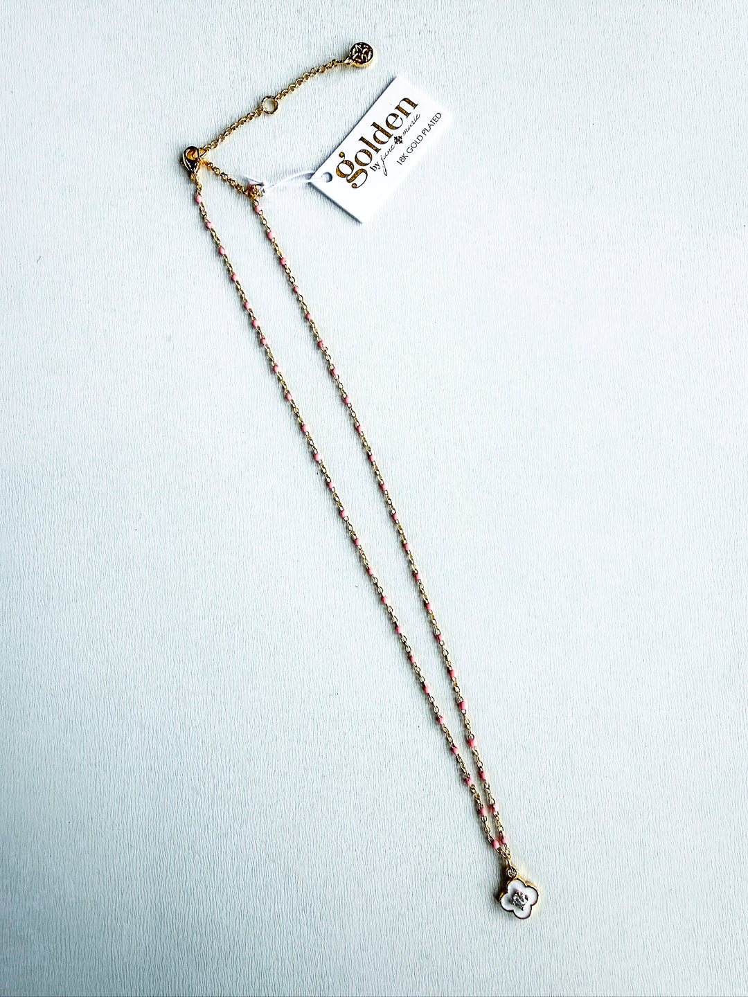 18K Gold Plated Enamel Dainty Chain Necklace