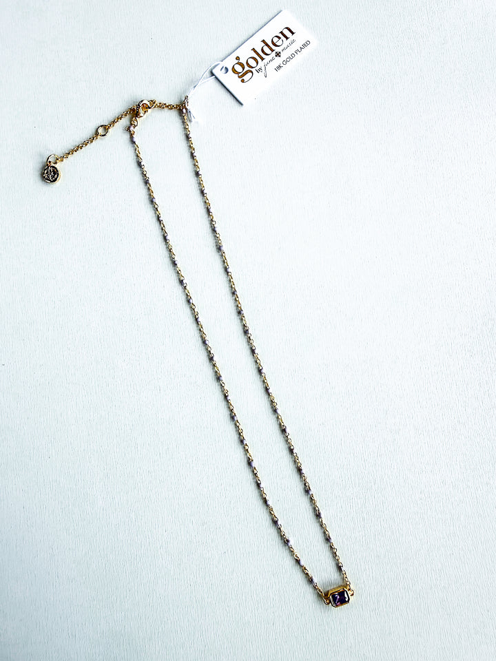 18K Gold Plated Enamel Dainty Chain Necklace