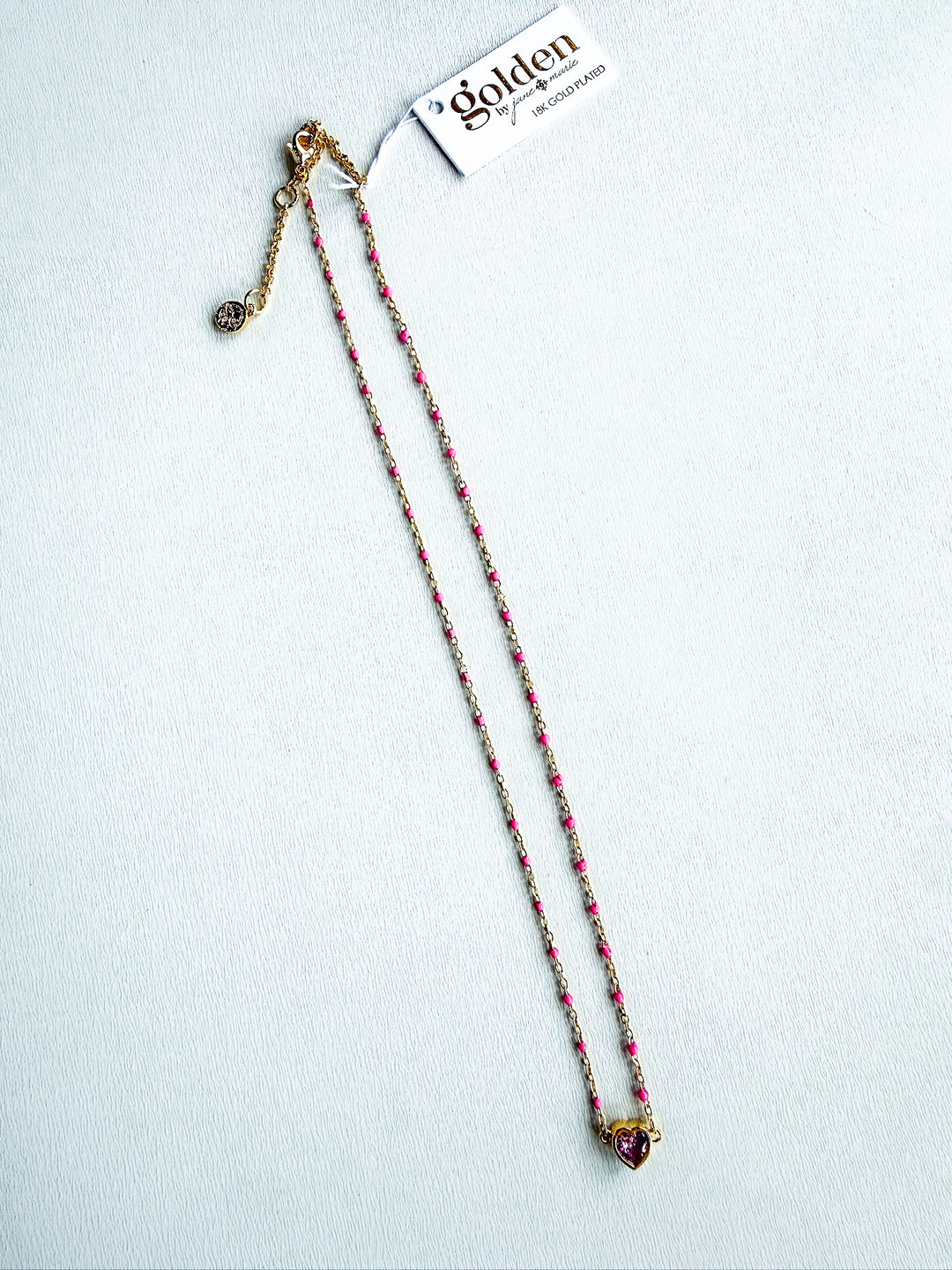 18K Gold Plated Enamel Dainty Chain Necklace