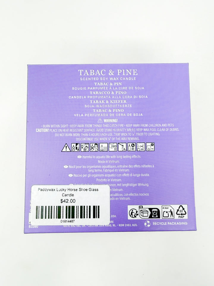 Paddywax Lucky Horse Shoe Glass Candle