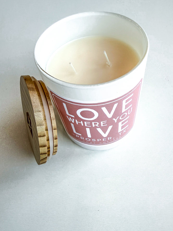 Prosper, Tx Love Where You Live Cozy Cottage Candle